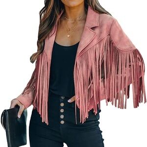 Pink fringe jacket